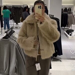 ZARA faux fur jacket short coat